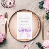 Quinceanera lavender bow white