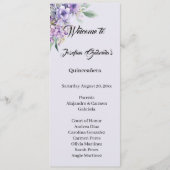 Quinceanera Lavender double side program card  プログラム (正面)