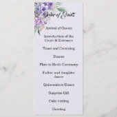 Quinceanera Lavender double side program card  プログラム (裏面)