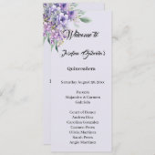 Quinceanera Lavender double side program card  プログラム (正面/裏面)