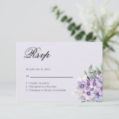 Quinceanera Lavender floral Reply RSVP Card (スタンド正面)