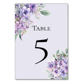 Quinceanera Lavender floral Table Number Card テーブルナンバー