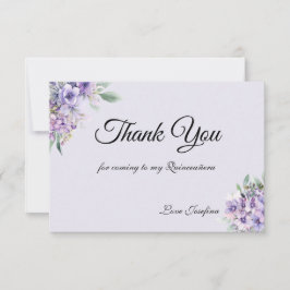 Quinceanera Lavender floral Thank You Card サンキューカード