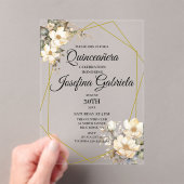 Quinceanera Magnolia アクリル招待状 (インサイチュ (ポータブル))