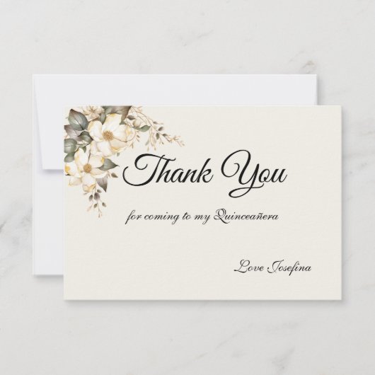 Quinceanera Magnolia Thank You Card サンキューカード (正面)