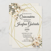 Quinceañera Magnolias in bloom Invitation 招待状 (正面/裏面)