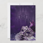 Quinceañera Mascarada Morado Plata Elegante 招待状 (裏面)