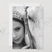 Quinceañera Masquerade, Photo & Red English Roses サンキューカード (裏面)