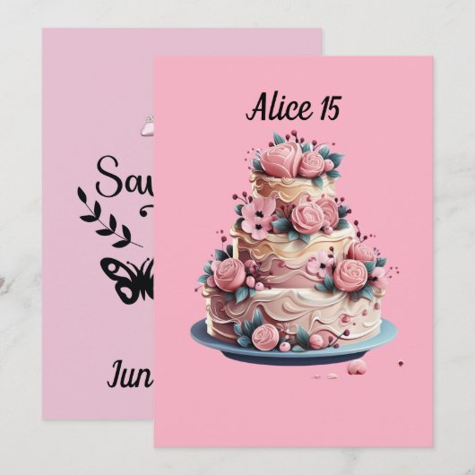 Quinceañera: Mi Momento de Brillar 招待状 (正面/裏面)