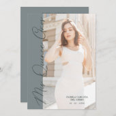 Quinceañera Minimalist Photo Funny Typography 招待状 (正面/裏面)