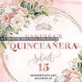 Quinceañera Napkins Rose Gold Floral Eucalyptus スタンダードカクテルナプキン