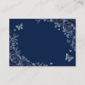 Quinceanera Navy Silver Floral Details エンクロージャーカード (裏面)