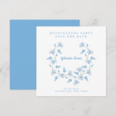 Quinceañera Party Diseño Floral Save the Date サンキューカード (正面/裏面)