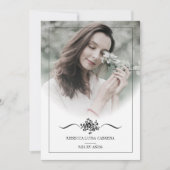 Quinceañera Photo Classic Chic Typography Script 招待状 (正面)