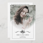 Quinceañera Photo Classic Chic Typography Script 招待状 (正面/裏面)