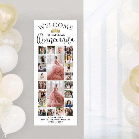 Quinceañera Photo Collage 15th Birthday Welcome ポスター
