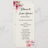 Quinceanera pink double side program card プログラム (正面/裏面)