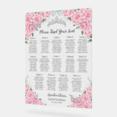 Quinceanera Pink Floral Butterflies Seating Chart アクリルサイン (傾斜)