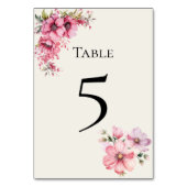 Quinceanera pink floral Table Number Card テーブルナンバー (裏面)