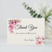 Quinceanera pink Thank You Card サンキューカード (スタンド正面)