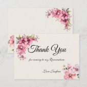 Quinceanera pink Thank You Card サンキューカード (正面/裏面)