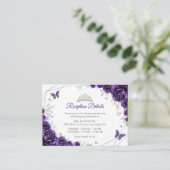 Quinceanera Purple Silver Floral Details エンクロージャーカード (スタンド正面)