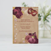 Quinceañera Red English Roses Gold Red Masquerade セーブザデート (スタンド正面)