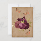 Quinceañera Red English Roses Gold Red Masquerade セーブザデート (裏面)