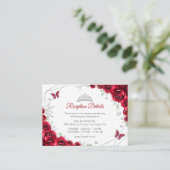 Quinceanera Red Silver Floral Details エンクロージャーカード (スタンド正面)