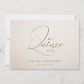 Quinceañera Romantic Glam Floral Ornate Arch  招待状 (裏面)