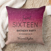 Quinceañera Rose Gold & Burgundy Glitter Luxury クッション (ブランケット)