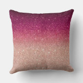 Quinceañera Rose Gold & Burgundy Glitter Luxury クッション (裏面)