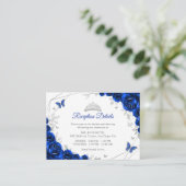 Quinceanera Royal Blue Silver Floral Details エンクロージャーカード (スタンド正面)