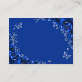 Quinceanera Royal Blue Silver Floral Details エンクロージャーカード (裏面)