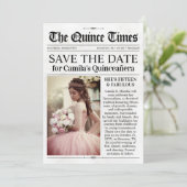 Quinceañera Save the Date, Miss Quince Newspaper 招待状 (スタンド正面)