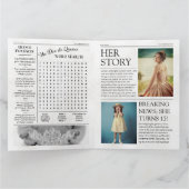 Quinceañera Save the Date Newspaper Photoshoot カード (内部)