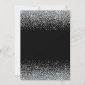 Quinceanera Silver Dress Faux Glitter サンキューカード (裏面)