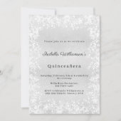 Quinceanera silver snowflakes elegant party 招待状 (正面)