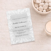 Quinceanera silver snowflakes elegant party 招待状