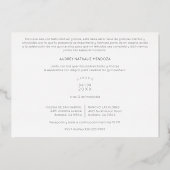 Quinceañera Spanish Whimsical Typography Flowers 箔招待状 (裏面)