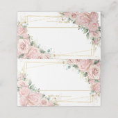 Quinceanera Sweet 16 Birthday Blush Pink Roses プレイスカード (外部開封)