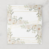 Quinceanera Sweet 16 Birthday White Ivory Flowers プレイスカード (外部開封)