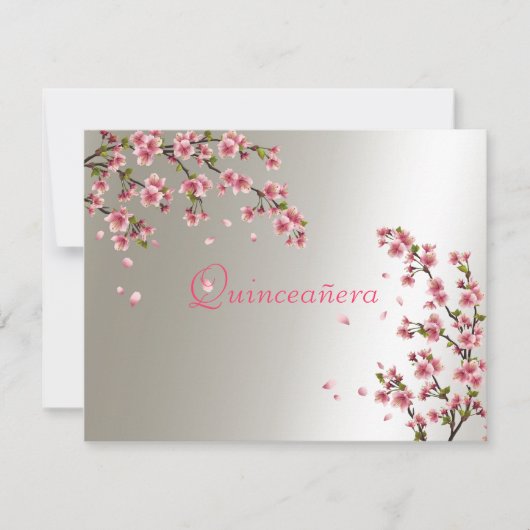 Quinceanera、Sweet Sixteen 桜の招待状 招待状 (正面)
