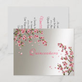 Quinceanera、Sweet Sixteen 桜の招待状 招待状 (正面/裏面)
