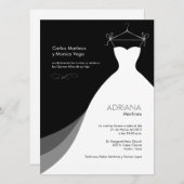 Quinceañera Vestidoの黒人Invitaciones 招待状 (正面/裏面)