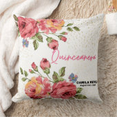 Quinceanera Vintage Red Roses Personalized  クッション (ブランケット)