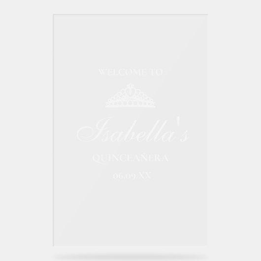 Quinceanera Welcome Frosted アクリルサイン (正面)