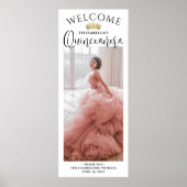 Quinceañera Welcome Modern Script Large Photo ポスター (正面)