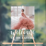 Quinceañera Welcome & Thank You Chic Modern Photo アクリルサイン