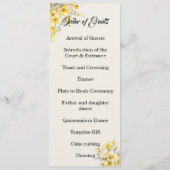 Quinceanera yellow gold double side program card  プログラム (裏面)